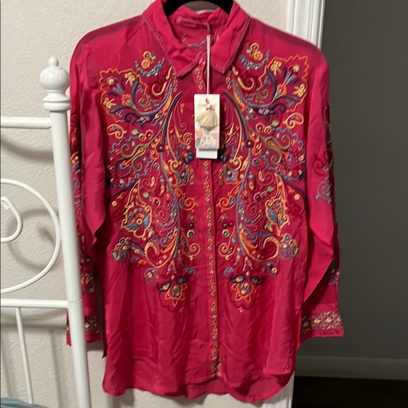 Johnny Was Red Embroidered Tunic - Picture 1 of 6